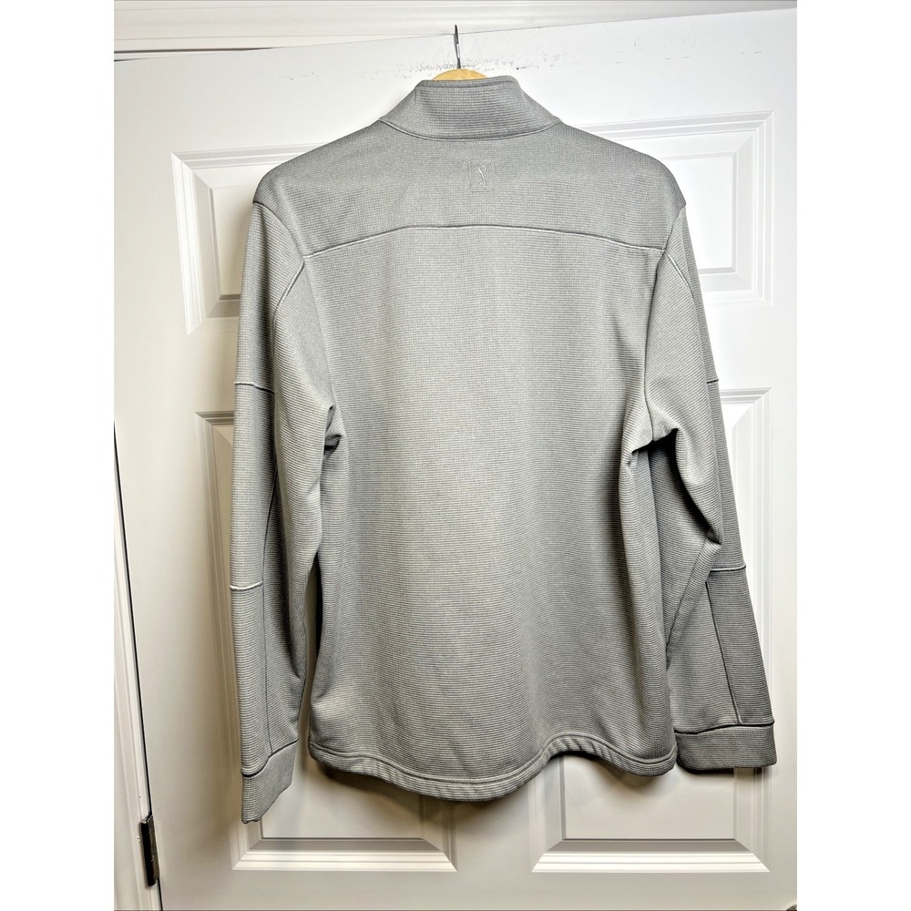 PGA Tour Waffle Knit Thermal 1/4 Zip Pullover Men's Medium Gray Polyester - Picture 2 of 7